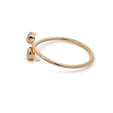 14k Gold Filled Bypass Ring with CZ