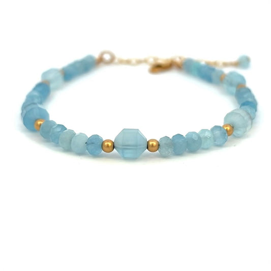 Sky Blue Aquamarine Bracelet 14k GF Gold